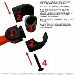 Plastique 1x ECARTEUR DE DANGER AVEC CATADIOPTRE REFLECHISSANT SECURITE VISIBILITE VELO CYCLE MIXTE RABATTABLE -Magasin De Roues 1x ecarteur de danger avec catadioptre reflechissant securite visibilite velo cycle mixte rabattable 2