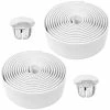 Mousse EVA 2x Guidoline De Vélo Ruban De Cintre Mousse Confort EVA Adhésif Bouchon Chromé Cycle Route Fixie Singlespeed, Blanc