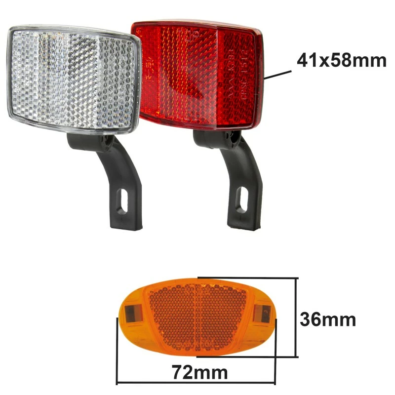Plastique Catadioptre Réflecteur Avant Arrière Vélo Avec Support Réglable Rayons Dispositif Réfléchissant Sécurité Cycle Ville Route VTT 2 Plastique Catadioptre Réflecteur Avant Arrière Vélo Avec Support Réglable Rayons Dispositif Réfléchissant Sécurité Cycle Ville Route VTT – Image 2