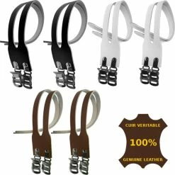 Magasin De Roues -Magasin De Roues courroie double marron cuir veritable paire cale pied pedale velo cycle ville route vintage 1