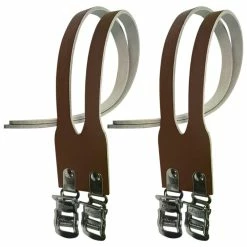 Magasin De Roues 10 Courroie Double Marron Cuir Véritable (paire) Cale Pied Pédale Vélo Cycle Ville Route Vintage