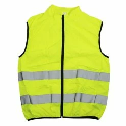 Polyester Gilet Jaune Fluo Réfléchissant Sans Manches Avec Zip Intégral Et Poche Arrière EN1150