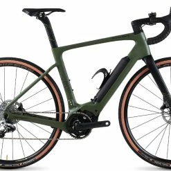 LEADER FOX Vélo électrique Gravel GUERCIOTTI Carbone BRERA ION 500Wh 220 Kms 2022 Vert Armée