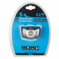 Plastique Lampe Frontale LED APOLLON 5.3H 3 Fonctions Inclinable Vélo Course à Pied Running Randonnée -Magasin De Roues lampe frontale led apollon 53h 3 fonctions inclinable velo course a pied running randonnee 2