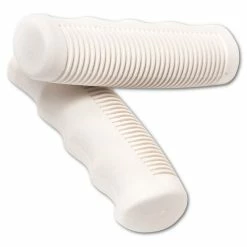 Elastomère PAIRE DE POIGNEE VELO BLANC 22MM 110MM VTT VILLE VINTAGE FIXIE RETRO ANCIEN