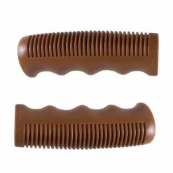 Elastomère PAIRE DE POIGNEE VELO MARRON 22MM 110MM VTT VILLE VINTAGE FIXIE RETRO ANCIEN