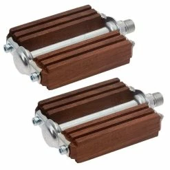 Acier Galvanisé Cr-Mo Et Bois. PEDALE EN BOIS PAIRE VELO CYCLE VILLE ROUTE VINTAGE QUALITE ACAJOU NOYER OLIVIER -Magasin De Roues pedale en bois paire velo cycle ville route vintage qualite acajou noyer olivier 3